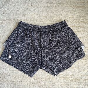 Lululemon Hit It Short (3 1/2”) Mini Cinder Lace White Black